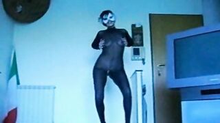 Masked Wife Seduces in Sheer Bodysuit