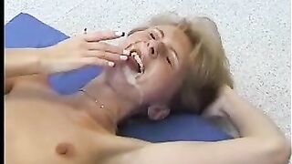 Slow Motion Cum Eater in Action