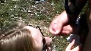 Outdoor MILF Gets a Facial