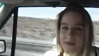 Wife Heather Deepthroats and Swallows in Car