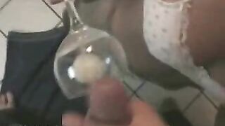 Dick Sucked and Cum Served in a Wine Glass