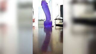 Riding a Suction Cup Dildo for Pleasure