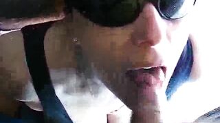 Italian Wife in Shades Sucks and Swallows