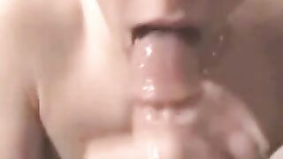 Closeup Cum in Mouth with Slow Motion Replay