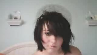 Emo Girl Strips on Webcam