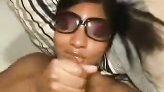 Ebony Homemade Handjob and Facial Fun