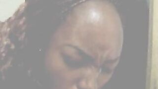 Black Girl Drenched in White Facial