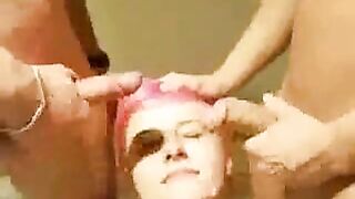 Pink Haired Punk Girl Double Cumshot Fun