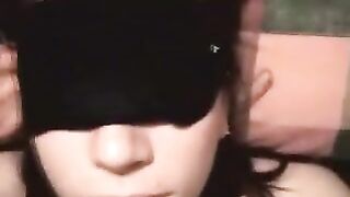 Blindfolded Girlfriend Receives Facial